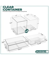 Sorbus Piece Set Clear Stackable Pull-Out Storage Organizer Bins for Baby Bottles, Bathroom