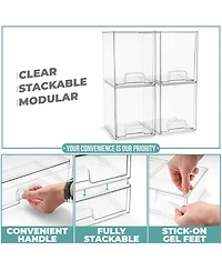 Sorbus Tall Clear Stackable Pull-Out Storage Organizer Bins for Baby Bottles, Bathroom
