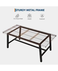 gaomon Dining Table for 6-8 People, Rectangular Wood Kitchen with Sturdy Metal Frame, Industrial Large Counter Dinner,