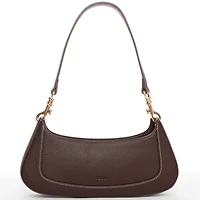 Susu Women's Pebbled Leather Baguette Shoulder Bag East West Crescent Hobo Purse