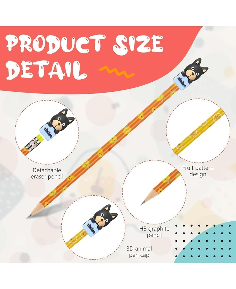 Gnuadz Scented Pencils Animal Toppers School Gift 30 pieces