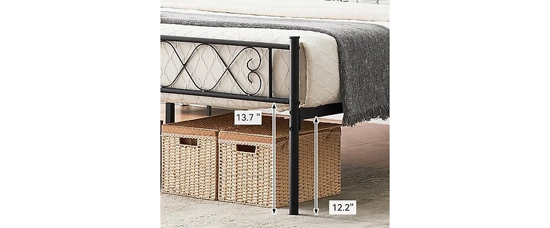 gaomon Size Metal Platform Bed Frame with Headboard and Footboard, Heart Shaped Bed Frame