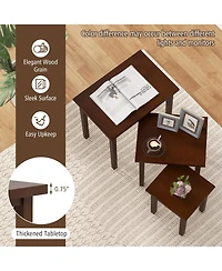 Slickblue Farmhouse Rectangle Side Table Set of 3, Rustic End Tables for Living Room