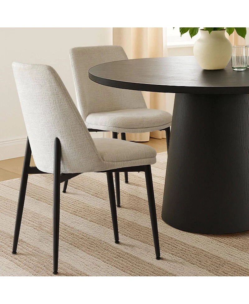 Maison Boucle Chenille Upholstered Dining Chairs Set of 4, Armless Side