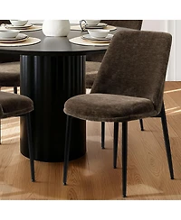 Maison Boucle Chenille Upholstered Dining Chairs Set of 4, Armless Side