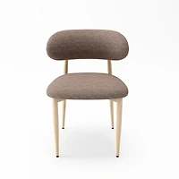 Streamdale Furniture Set of 4 Farmhouse Fabric Dining Chairs with Metal Legs