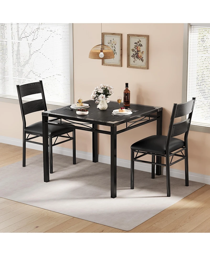 gaomon Dining Table Set for 2 with Upholstered Chairs, Dining Room Table Set for 2, for Kitchen, Apartment