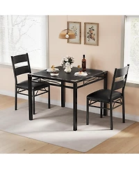 gaomon Dining Table Set for 2 with Upholstered Chairs, Dining Room Table Set for 2, for Kitchen, Apartment