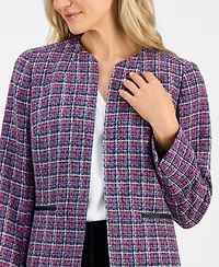 Kasper Petite Open-Front Collarless Sweater