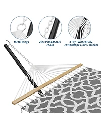 gaomon Double Hammock with Stand for 2 Adults, Heavy Duty Portable Quilted Hammock Bed, Freestanding for Patio Garden Yard Lawn Camping, Spacious