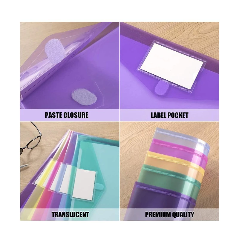 Gnuadz Poly Envelope File Folder Document Storage Label Pocket
