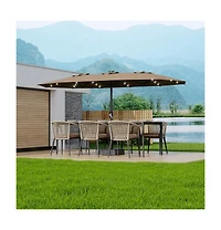 Gaomon Extra Large Double Sided Lighted Patio Umbrella with Weighted Base for Outdoor Entertaining