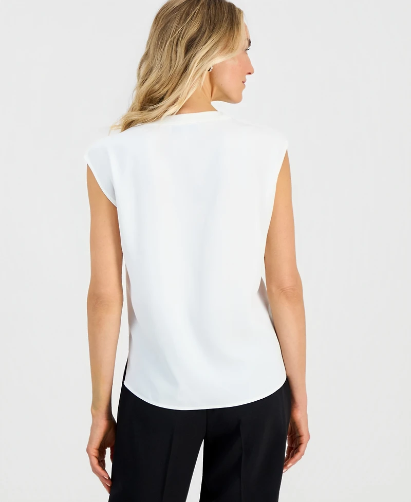 Kasper Petite V-Neck Sleeveless Top