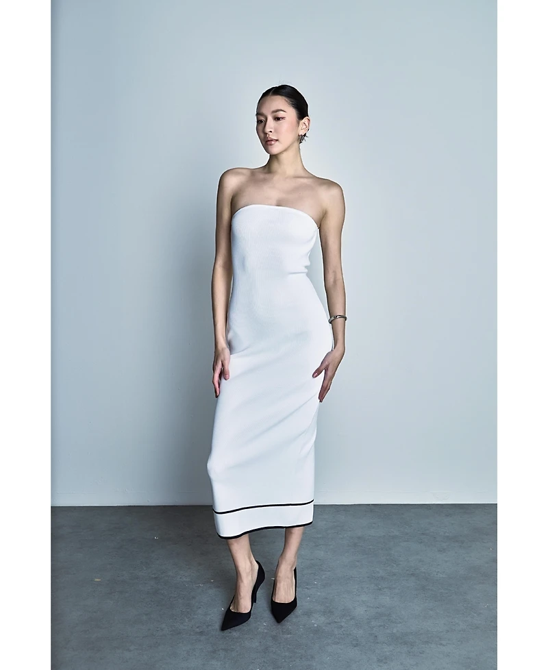 endless rose Women's Strapless Knit Midi Dress
