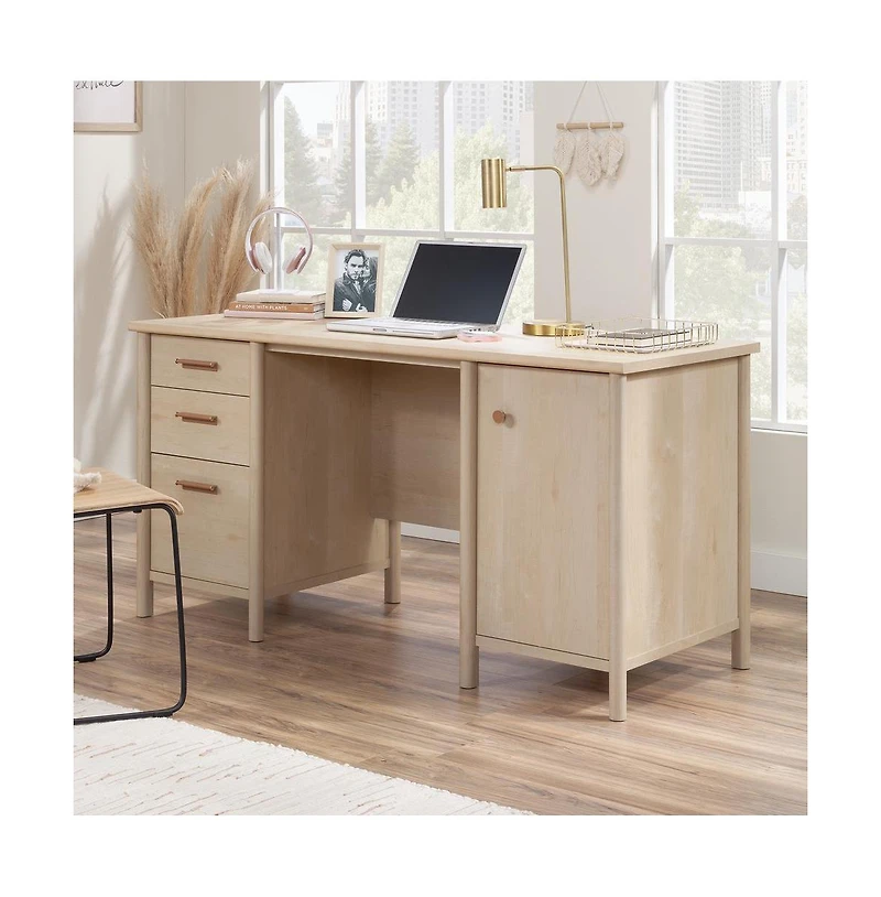 Sauder Whitaker Point Commercial Office Desk, Natural Maple finish