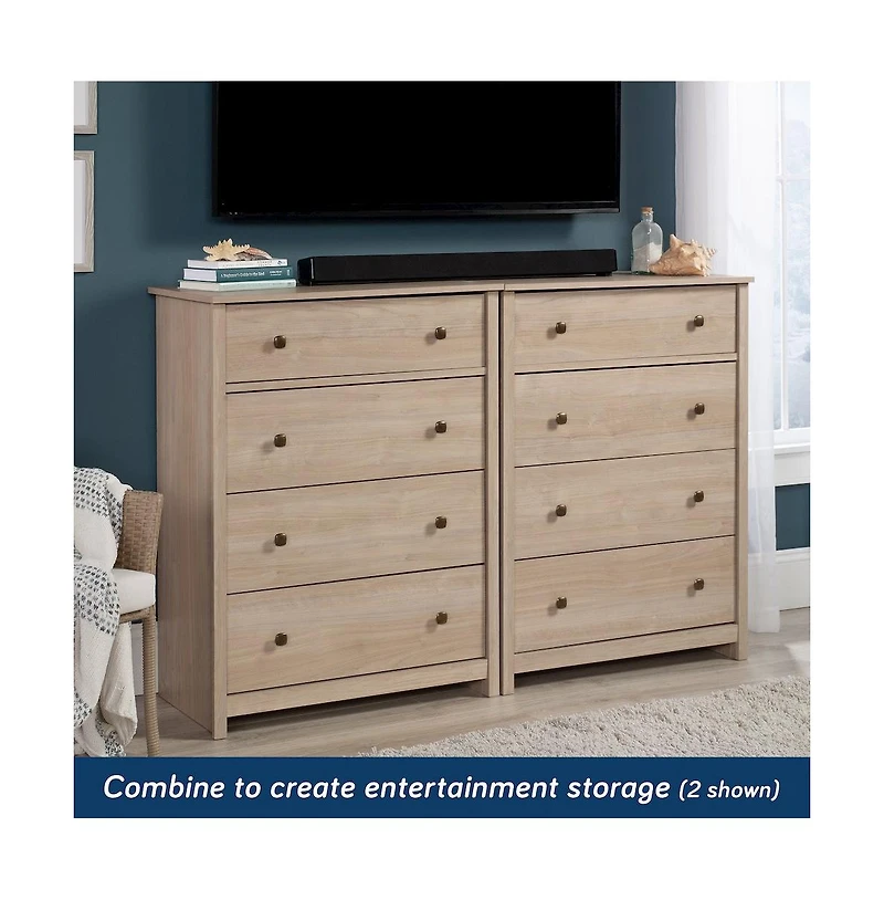 Sauder River Ranch 4-Drawer Bedroom Chest, Harvest Walnut Finish