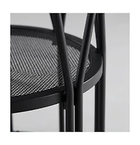 homfan 47 In Round Dining Table for 4-6 with Storage Shelf, Metal Frame and Mdf Top, Modern Kitchen Table for Dining or Work