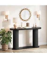 Gaomon Fluted Console Table, 42.5 Inch Narrow Wood Entryway Table with Storage Shelf, Sofa Behind the Couch, for Hallway, Living Room,Foyer