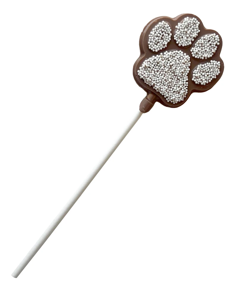 Betsy Ann Chocolates Festive Decorated Chocolate Paw LolliPop, 6 Pack