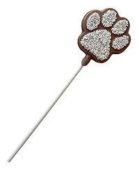 Betsy Ann Chocolates Festive Decorated Chocolate Paw LolliPop, 6 Pack