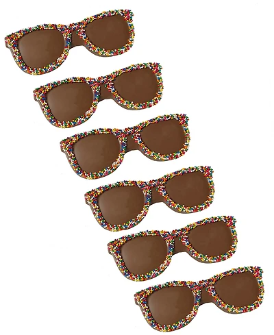Betsy Ann Chocolates Fourth of July Milk Chocolate Sunglasses, 6 Pack
