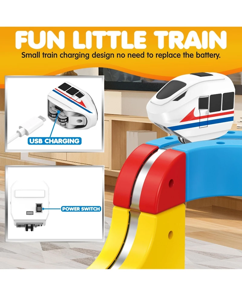 Contixo MT2 Magnetic Train Track Set 150PCS with 2 Motorized Trains Stem Building Toy for Kids