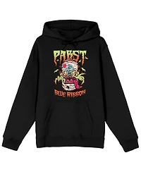Pabst Blue Ribbon Men's Halloween theme can beer monster illustration on Adult Hoodie