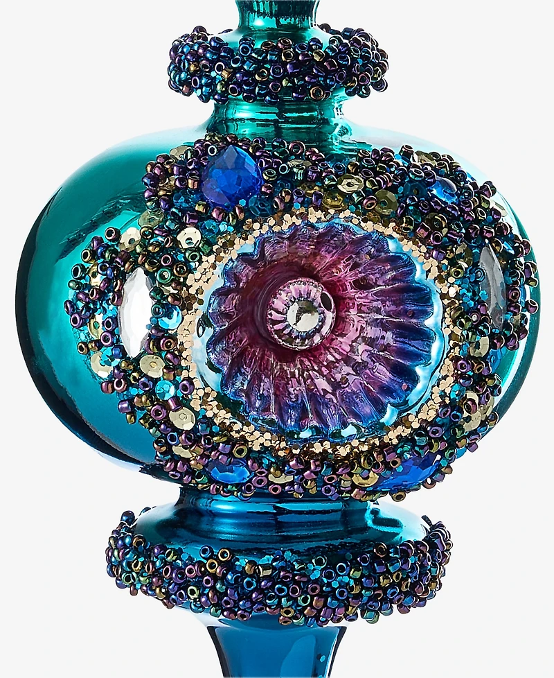 Holiday Lane Peacock Beaded Finial Ornament, Macy's Exclusive