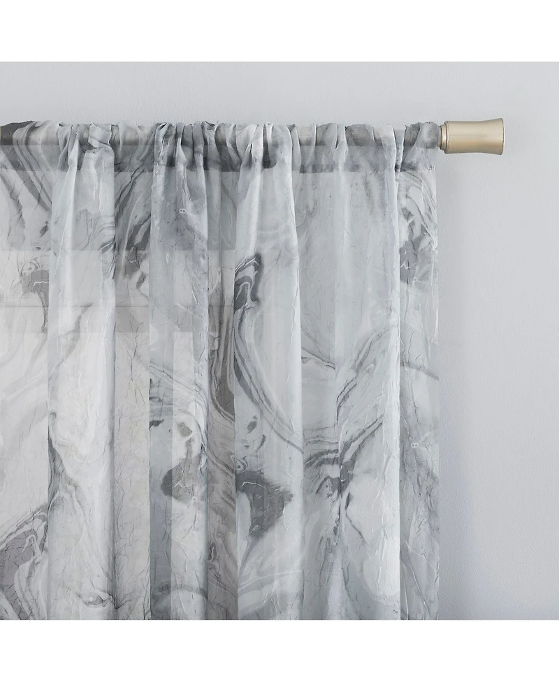 Cristo Crushed Sheer Voile Rod Pocket Curtain Panel