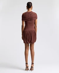 Avec Les Filles Women's Floral Embroidered Bustier Mini Dress