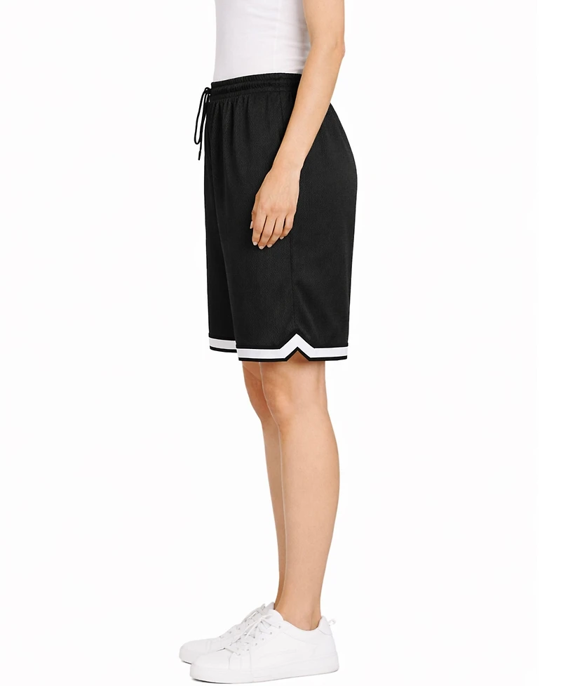 Jump Start Women's Loose Fit Premium Active Moisture Wicking Workout Mesh Shorts With Trim