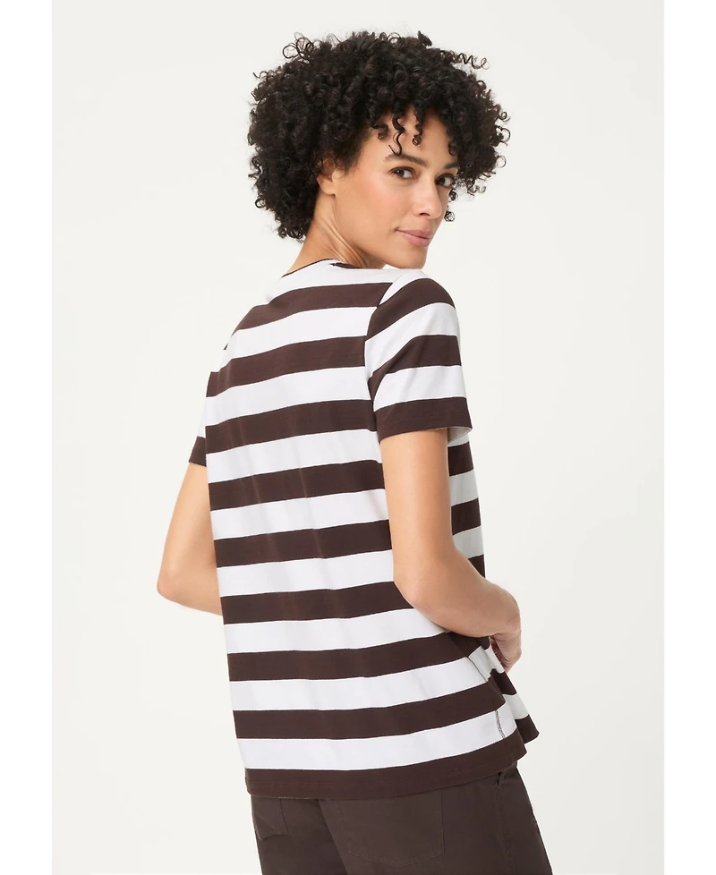 Olsen Women's Stripe V-Neck T-Shirt