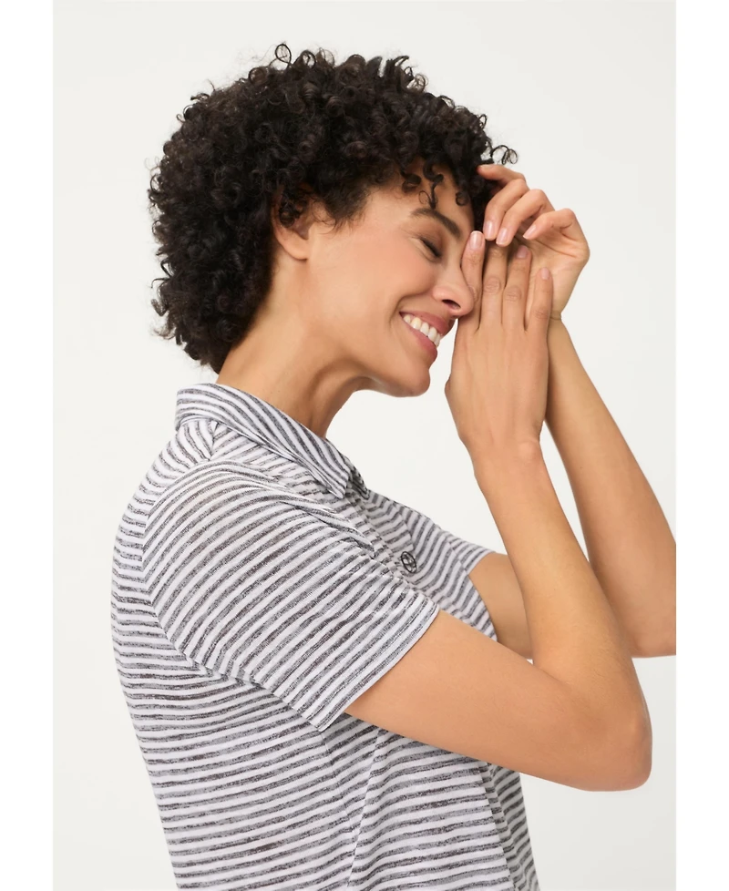 Olsen Women's Striped Polo T-Shirt