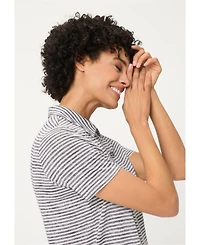 Olsen Women's Striped Polo T-Shirt