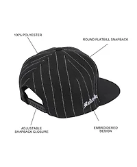 Hello Kitty Men's Badtz-Maru Embroidered Character Face Black Striped Poly Wool Baseball Hat