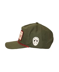 Friday The 13th Men's Camp Crystal Lake Badge Green Retro Grandpa Snapback Hat