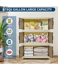 homfan Layers Stackable Plastic Storage Bin with Lid