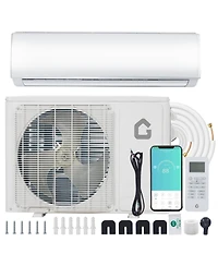 Xo 18000 Btu Mini Split Ac and Heat Pump, 23 SEER2 Inverter, WiFi and Alexa, Cools 1250 Sq. Ft, 208/230V Kit