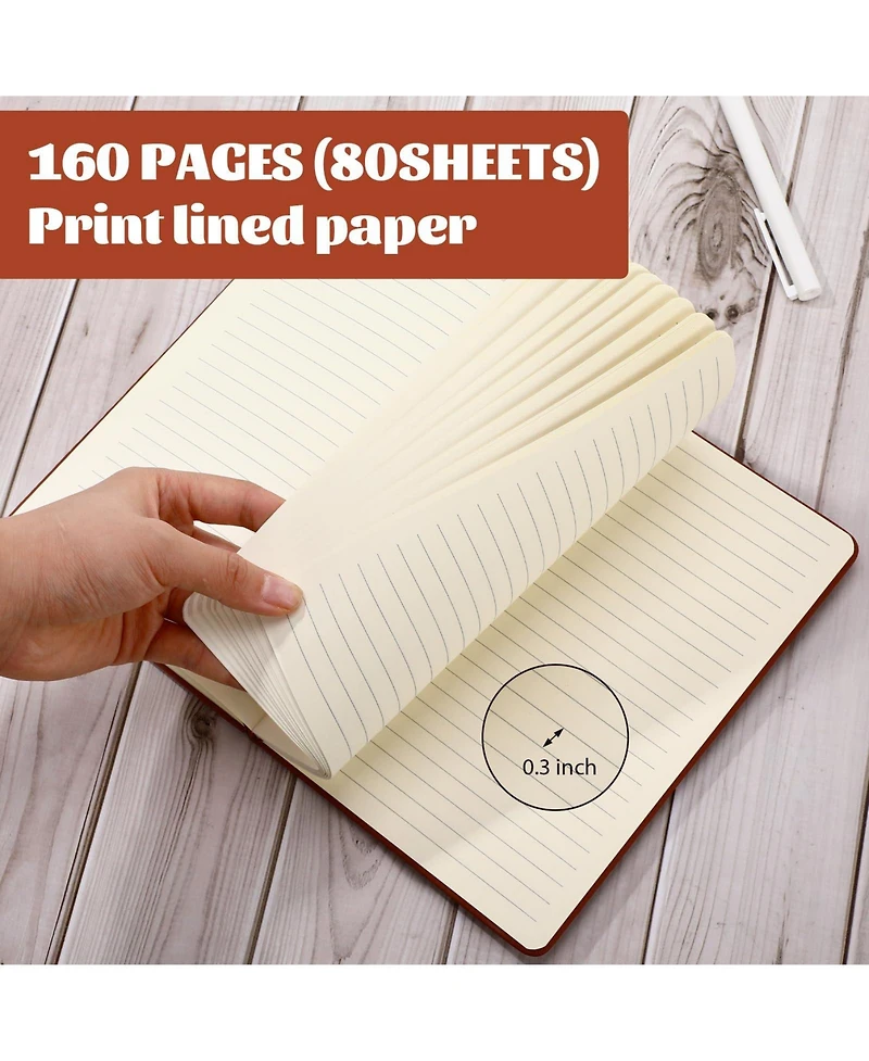 Gnuadz Lined Journal Notebooks A5 Hardcover Pu Leather Wide Ruled