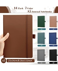 Gnuadz Lined Journal Hardcover Notebook College Ruled Pen Holder Pu Leather