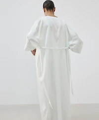 Mango Women's Embroidery And Bow Satin Robe