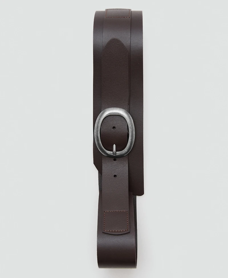 Mango Women's Leather Obi Belt