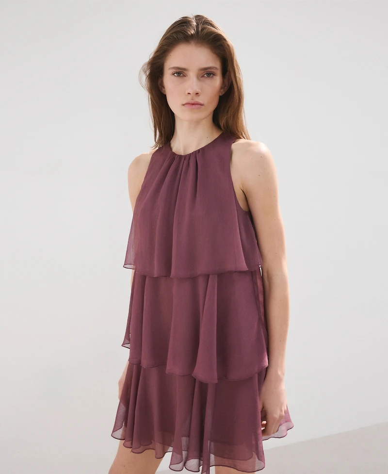 Mango Women's Ruffled Draped Dress