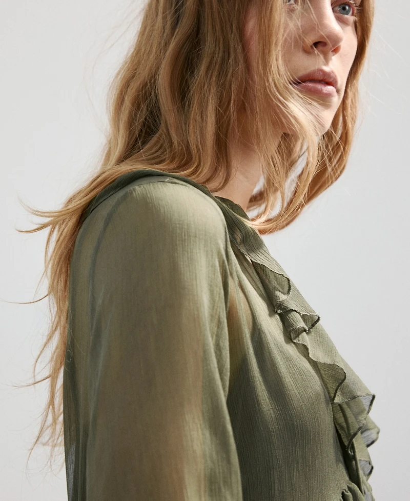 Mango Women's Ruffles Flowy Dress