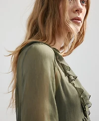 Mango Women's Ruffles Flowy Dress