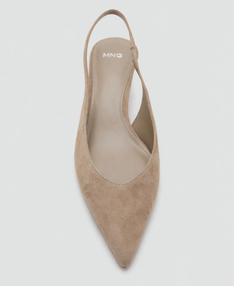 Mango Women's Kitten-Heel Suede Shoes