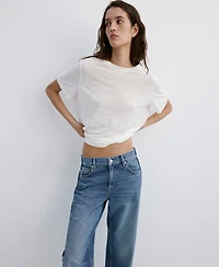 Mango Women's Contrasting Stripe Low-Rise Jeans