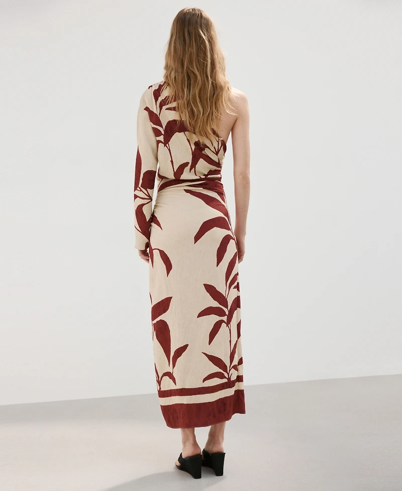 Mango Women's Gathered Body Asymmetrical Dress