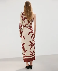 Mango Women's Gathered Body Asymmetrical Dress