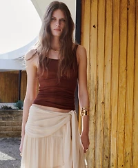 Mango Women's Bow Ruffled Skirt